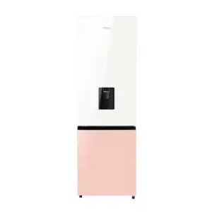 Hisense Refrigerator 350L Bottom Freezer A+ Energy Efficiency Class, Non Plumbed Water Dispenser, Reversible Door White & Pink H450BDP-WD